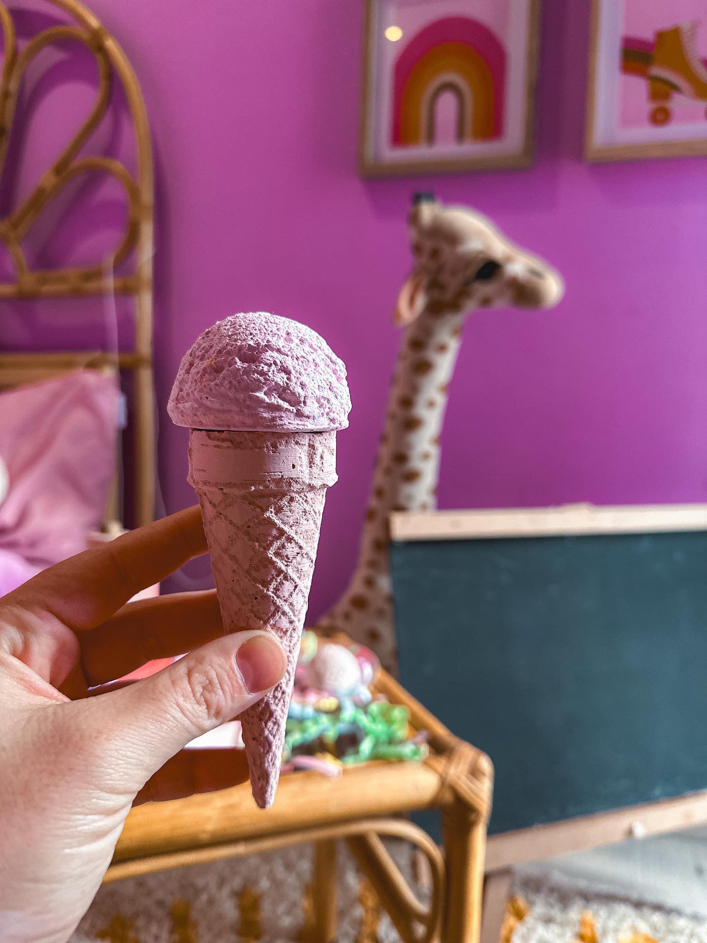 Ice Cream Chalk Cone with 3 Scoops