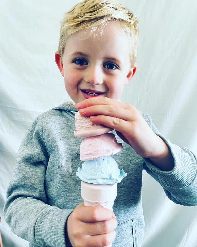 Ice Cream Chalk Cone with 3 Scoops
