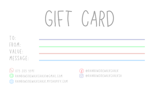 Rainbow Sidewalk Chalk Gift Card